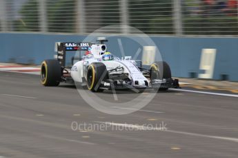 World © Octane Photographic Ltd. Williams Martini Racing FW37 – Felipe Massa. Friday 18th September 2015, F1 Singapore Grand Prix Practice 1, Marina Bay. Digital Ref: