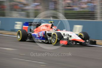 World © Octane Photographic Ltd. Manor Marussia F1 Team MR03B – Alexander Rossi. Friday 18th September 2015, F1 Singapore Grand Prix Practice 1, Marina Bay. Digital Ref: