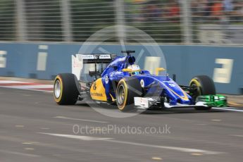 World © Octane Photographic Ltd. Sauber F1 Team C34-Ferrari – Marcus Ericsson. Friday 18th September 2015, F1 Singapore Grand Prix Practice 1, Marina Bay. Digital Ref: