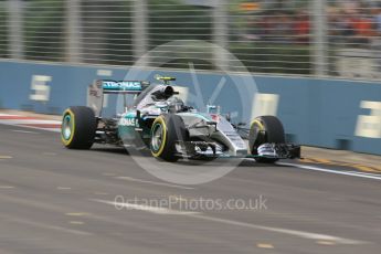 World © Octane Photographic Ltd. Mercedes AMG Petronas F1 W06 Hybrid – Nico Rosberg. Friday 18th September 2015, F1 Singapore Grand Prix Practice 1, Marina Bay. Digital Ref: