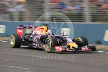 World © Octane Photographic Ltd. Infiniti Red Bull Racing RB11 – Daniel Ricciardo. Friday 18th September 2015, F1 Singapore Grand Prix Practice 1, Marina Bay. Digital Ref: