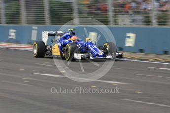 World © Octane Photographic Ltd. Sauber F1 Team C34-Ferrari – Felipe Nasr. Friday 18th September 2015, F1 Singapore Grand Prix Practice 1, Marina Bay. Digital Ref: