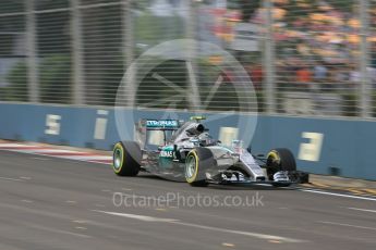 World © Octane Photographic Ltd. Mercedes AMG Petronas F1 W06 Hybrid – Nico Rosberg. Friday 18th September 2015, F1 Singapore Grand Prix Practice 1, Marina Bay. Digital Ref: