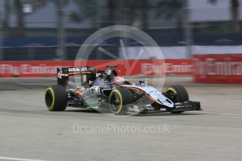 World © Octane Photographic Ltd. Sahara Force India VJM08B – Nico Hulkenberg. Friday 18th September 2015, F1 Singapore Grand Prix Practice 1, Marina Bay. Digital Ref: