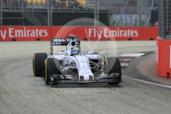 World © Octane Photographic Ltd. Williams Martini Racing FW37 – Felipe Massa. Friday 18th September 2015, F1 Singapore Grand Prix Practice 1, Marina Bay. Digital Ref: