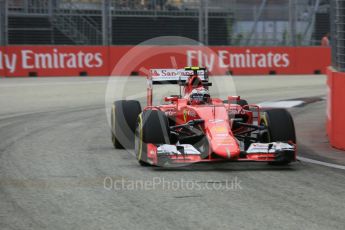 World © Octane Photographic Ltd. Scuderia Ferrari SF15-T– Kimi Raikkonen. Friday 18th September 2015, F1 Singapore Grand Prix Practice 1, Marina Bay. Digital Ref: