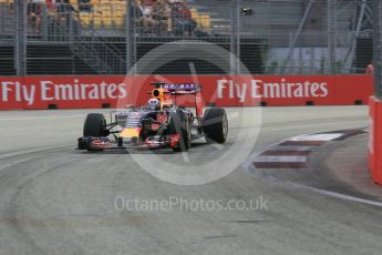 World © Octane Photographic Ltd. Infiniti Red Bull Racing RB11 – Daniel Ricciardo. Friday 18th September 2015, F1 Singapore Grand Prix Practice 1, Marina Bay. Digital Ref: