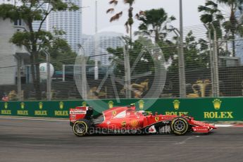 World © Octane Photographic Ltd. Scuderia Ferrari SF15-T– Kimi Raikkonen. Friday 18th September 2015, F1 Singapore Grand Prix Practice 1, Marina Bay. Digital Ref:
