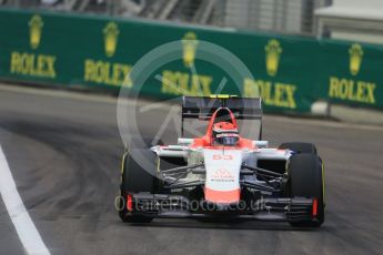 World © Octane Photographic Ltd. Manor Marussia F1 Team MR03B – Alexander Rossi. Friday 18th September 2015, F1 Singapore Grand Prix Practice 1, Marina Bay. Digital Ref: