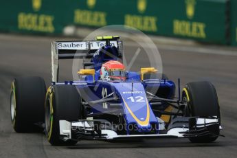 World © Octane Photographic Ltd. Sauber F1 Team C34-Ferrari – Felipe Nasr. Friday 18th September 2015, F1 Singapore Grand Prix Practice 1, Marina Bay. Digital Ref: