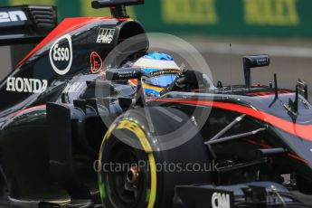 World © Octane Photographic Ltd. McLaren Honda MP4/30 – Fernando Alonso. Friday 18th September 2015, F1 Singapore Grand Prix Practice 1, Marina Bay. Digital Ref: