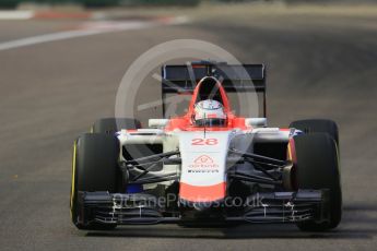 World © Octane Photographic Ltd. Manor Marussia F1 Team MR03B – William Stevens. Friday 18th September 2015, F1 Singapore Grand Prix Practice 1, Marina Bay. Digital Ref: