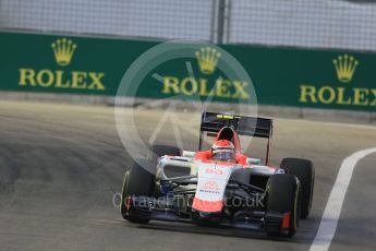 World © Octane Photographic Ltd. Manor Marussia F1 Team MR03B – Alexander Rossi. Friday 18th September 2015, F1 Singapore Grand Prix Practice 1, Marina Bay. Digital Ref: