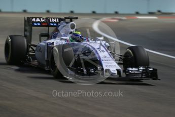 World © Octane Photographic Ltd. Williams Martini Racing FW37 – Felipe Massa. Friday 18th September 2015, F1 Singapore Grand Prix Practice 1, Marina Bay. Digital Ref: