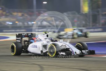 World © Octane Photographic Ltd. Williams Martini Racing FW37 – Valtteri Bottas. Friday 18th September 2015, F1 Singapore Grand Prix Practice 2, Marina Bay. Digital Ref: 1429CB5D0255