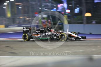 World © Octane Photographic Ltd. Sahara Force India VJM08B – Nico Hulkenberg. Friday 18th September 2015, F1 Singapore Grand Prix Practice 2, Marina Bay. Digital Ref: 1429CB5D0290