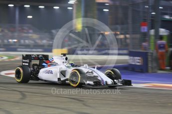 World © Octane Photographic Ltd. Williams Martini Racing FW37 – Felipe Massa. Friday 18th September 2015, F1 Singapore Grand Prix Practice 2, Marina Bay. Digital Ref: 1429CB5D0300