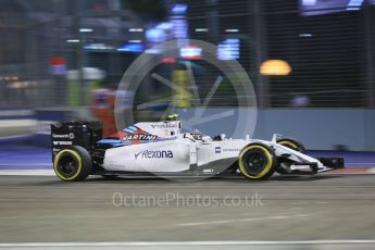 World © Octane Photographic Ltd. Williams Martini Racing FW37 – Valtteri Bottas. Friday 18th September 2015, F1 Singapore Grand Prix Practice 2, Marina Bay. Digital Ref: 1429CB5D0316