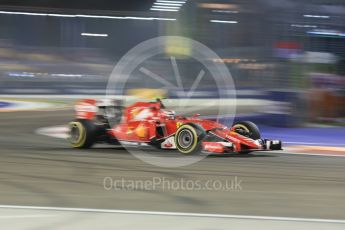 World © Octane Photographic Ltd. Scuderia Ferrari SF15-T– Kimi Raikkonen. Friday 18th September 2015, F1 Singapore Grand Prix Practice 2, Marina Bay. Digital Ref: 1429CB5D0347