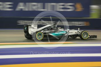 World © Octane Photographic Ltd. Mercedes AMG Petronas F1 W06 Hybrid – Lewis Hamilton. Friday 18th September 2015, F1 Singapore Grand Prix Practice 2, Marina Bay. Digital Ref: 1429CB5D0391