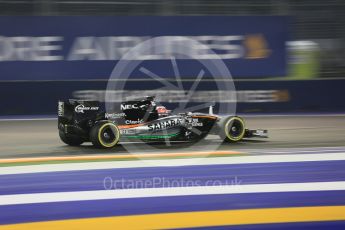 World © Octane Photographic Ltd. Sahara Force India VJM08B – Nico Hulkenberg. Friday 18th September 2015, F1 Singapore Grand Prix Practice 2, Marina Bay. Digital Ref: 1429CB5D0406