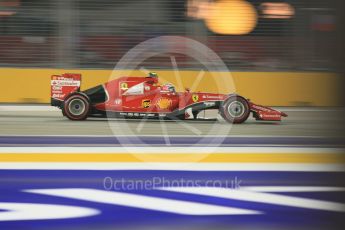 World © Octane Photographic Ltd. Scuderia Ferrari SF15-T– Kimi Raikkonen. Friday 18th September 2015, F1 Singapore Grand Prix Practice 2, Marina Bay. Digital Ref: 1429CB5D0436