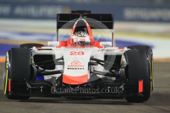 World © Octane Photographic Ltd. Manor Marussia F1 Team MR03B – William Stevens. Friday 18th September 2015, F1 Singapore Grand Prix Practice 2, Marina Bay. Digital Ref: 1429CB7D0312