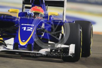 World © Octane Photographic Ltd. Sauber F1 Team C34-Ferrari – Felipe Nasr. Friday 18th September 2015, F1 Singapore Grand Prix Practice 2, Marina Bay. Digital Ref: 1429CB7D0332