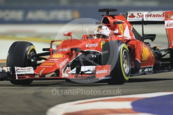 World © Octane Photographic Ltd. Scuderia Ferrari SF15-T– Sebastian Vettel. Friday 18th September 2015, F1 Singapore Grand Prix Practice 2, Marina Bay. Digital Ref: 1429CB7D0342