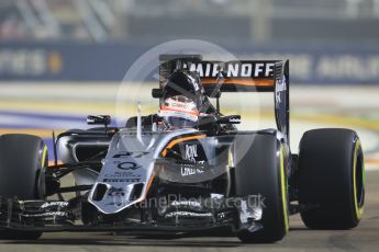 World © Octane Photographic Ltd. Sahara Force India VJM08B – Nico Hulkenberg. Friday 18th September 2015, F1 Singapore Grand Prix Practice 2, Marina Bay. Digital Ref: 1429CB7D0430
