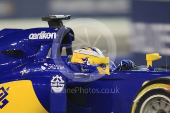World © Octane Photographic Ltd. Sauber F1 Team C34-Ferrari – Marcus Ericsson. Friday 18th September 2015, F1 Singapore Grand Prix Practice 2, Marina Bay. Digital Ref: 1429CB7D0452