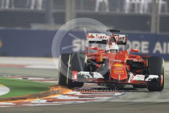 World © Octane Photographic Ltd. Scuderia Ferrari SF15-T– Sebastian Vettel. Friday 18th September 2015, F1 Singapore Grand Prix Practice 2, Marina Bay. Digital Ref: 1429CB7D0480