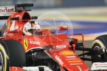 World © Octane Photographic Ltd. Scuderia Ferrari SF15-T– Sebastian Vettel. Friday 18th September 2015, F1 Singapore Grand Prix Practice 2, Marina Bay. Digital Ref: 1429CB7D0489