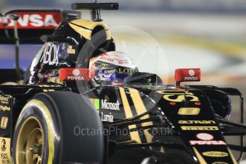 World © Octane Photographic Ltd. Lotus F1 Team E23 Hybrid – Romain Grosjean. Friday 18th September 2015, F1 Singapore Grand Prix Practice 2, Marina Bay. Digital Ref: 1429CB7D0577