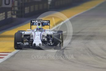 World © Octane Photographic Ltd. Williams Martini Racing FW37 – Felipe Massa. Friday 18th September 2015, F1 Singapore Grand Prix Practice 2, Marina Bay. Digital Ref: 1429CB7D0652