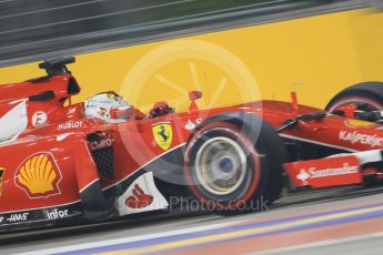 World © Octane Photographic Ltd. Scuderia Ferrari SF15-T– Sebastian Vettel. Friday 18th September 2015, F1 Singapore Grand Prix Practice 2, Marina Bay. Digital Ref: