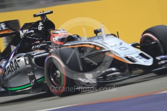 World © Octane Photographic Ltd. Sahara Force India VJM08B – Nico Hulkenberg. Friday 18th September 2015, F1 Singapore Grand Prix Practice 2, Marina Bay. Digital Ref: 1429CB7D0853
