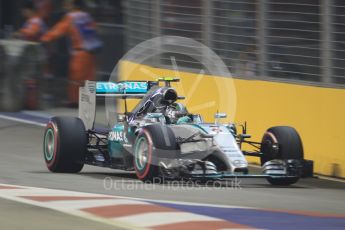 World © Octane Photographic Ltd. Mercedes AMG Petronas F1 W06 Hybrid – Nico Rosberg. Friday 18th September 2015, F1 Singapore Grand Prix Practice 2, Marina Bay. Digital Ref: 1429CB7D0906