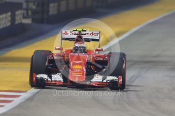World © Octane Photographic Ltd. Scuderia Ferrari SF15-T– Kimi Raikkonen. Friday 18th September 2015, F1 Singapore Grand Prix Practice 2, Marina Bay. Digital Ref: 1429CB7D1055