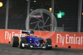 World © Octane Photographic Ltd. Sauber F1 Team C34-Ferrari – Felipe Nasr. Friday 18th September 2015, F1 Singapore Grand Prix Practice 2, Marina Bay. Digital Ref: 1429LB1D5837