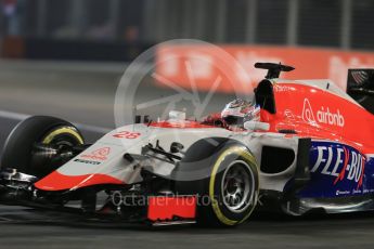 World © Octane Photographic Ltd. Manor Marussia F1 Team MR03B – William Stevens. Friday 18th September 2015, F1 Singapore Grand Prix Practice 2, Marina Bay. Digital Ref: 1429LB1D5884
