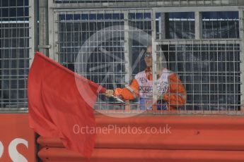 World © Octane Photographic Ltd. Red Flag. Friday 18th September 2015, F1 Singapore Grand Prix Practice 2, Marina Bay. Digital Ref: 1429LB1D5958
