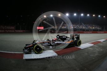 World © Octane Photographic Ltd. Sahara Force India VJM08B – Nico Hulkenberg. Friday 18th September 2015, F1 Singapore Grand Prix Practice 2, Marina Bay. Digital Ref: 1429LB1D6204