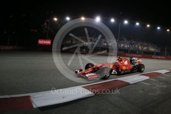 World © Octane Photographic Ltd. Scuderia Ferrari SF15-T– Kimi Raikkonen. Friday 18th September 2015, F1 Singapore Grand Prix Practice 2, Marina Bay. Digital Ref: 1429LB1D6334