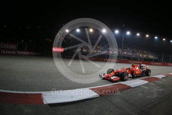 World © Octane Photographic Ltd. Scuderia Ferrari SF15-T– Kimi Raikkonen. Friday 18th September 2015, F1 Singapore Grand Prix Practice 2, Marina Bay. Digital Ref: 1429LB1D6342