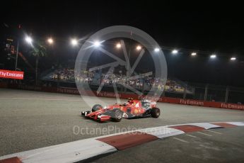 World © Octane Photographic Ltd. Scuderia Ferrari SF15-T– Kimi Raikkonen. Friday 18th September 2015, F1 Singapore Grand Prix Practice 2, Marina Bay. Digital Ref: 1429LB1D6365