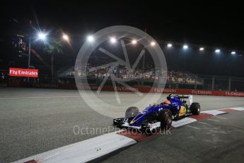 World © Octane Photographic Ltd. Sauber F1 Team C34-Ferrari – Felipe Nasr. Friday 18th September 2015, F1 Singapore Grand Prix Practice 2, Marina Bay. Digital Ref: 1429LB1D6370