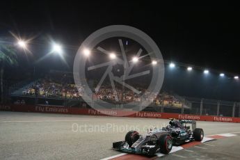 World © Octane Photographic Ltd. Mercedes AMG Petronas F1 W06 Hybrid – Nico Rosberg. Friday 18th September 2015, F1 Singapore Grand Prix Practice 2, Marina Bay. Digital Ref: 1429LB1D6395