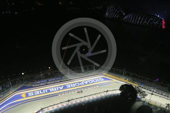 World © Octane Photographic Ltd. Friday 18th September 2015, F1 Singapore Grand Prix Practice 2, View of circuit from Singapore Flyer. Marina Bay. Digital Ref: 1429LB1D6679