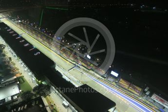 World © Octane Photographic Ltd. Friday 18th September 2015, F1 Singapore Grand Prix Practice 2, View of circuit from Singapore Flyer. Marina Bay. Digital Ref: 1429LB1D6707